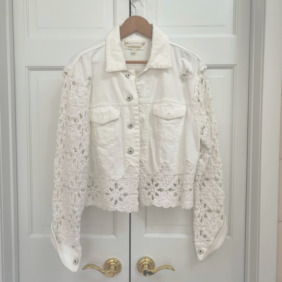 Jonathan Simkhai White Macrame Crochet Button Down Jacket - Picture 6 of 16